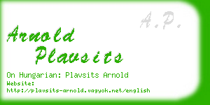 arnold plavsits business card